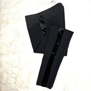 Socialite Velvet Trim Legging - Black, Small